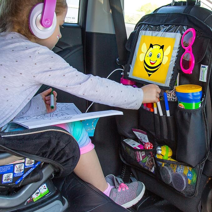Backseat Car Organizer | Car Organizer Back Seat Protector With 12 Compartments Plus ipad Holder | Used As Car Back seat Organizer, Car Seat Organizer, Car Organizer For Kids