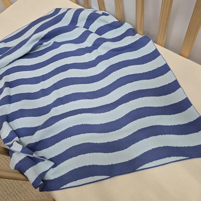 The Little Ripple Blanket - 100% Organic Cotton Baby Blanket, American Made, 30x40in - Bassinet, Crib, Stroller - Gift Registry Baby Shower for Newborns and Kids