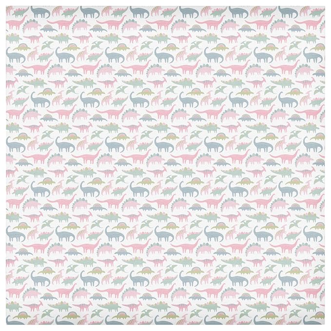 Stephen Joseph, Muslin Swaddle Blanket for Baby Girls and Boys, Newborn Receiving Blanket for Swaddling, 100% Cotton Baby Swaddle Wrap, Receiving Swaddle Wrap, 47 x 47 inches, Pink Dino