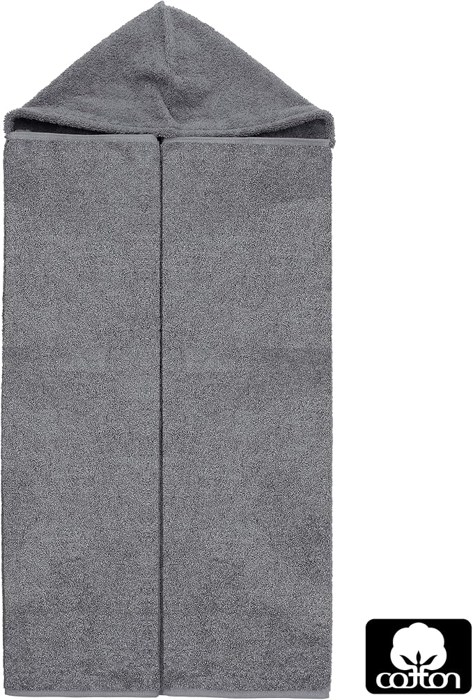 ORIGINAL KIDS Hooded Bath Towel Wrap - 2 Pack - Ultra Soft 100% Cotton Terry Large Oversized Hooded Kids Towel - Shower Pool Beach - 579 GSM Absorbent Quick Dry Plush Gift - 30 x 54 - Charcoal
