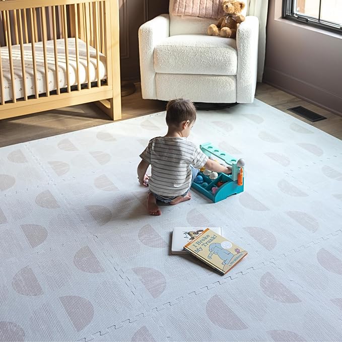 Little Landings Baby Play Mat for Floor - Aura Oat (4x6ft) - Premium EVA Foam Play Mat for Babies & Toddlers (Ages 0-5+) Non-Toxic Playmat for Tummy Time, Crawling & Playroom - Stylish & Comfortable