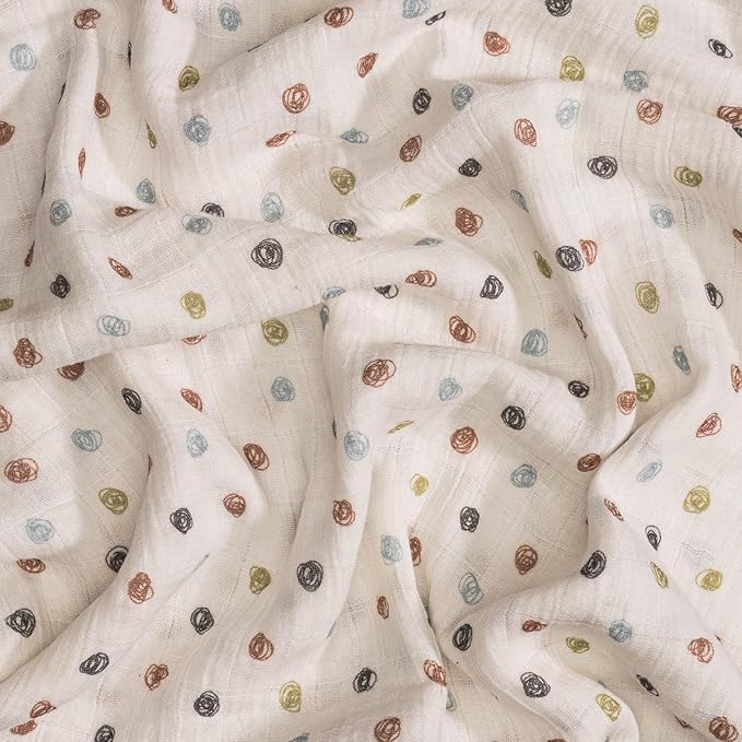 Crane Baby Charlie 2-pc. Farmhouse Tractor Dot Swaddle Set, 100% Cotton Muslin Swaddle Blankets for Newborns, Baby Boy Blanket Neutral, Infant Receiving Blankets for Boys, Rustic Farm Nursery Decor