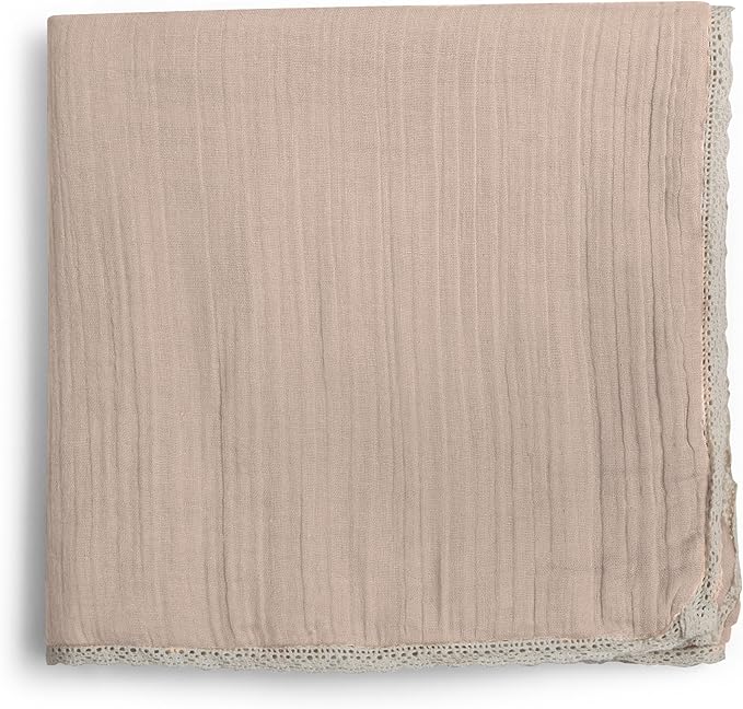 MakeMake Organics GOTS Certified Organic Cotton Muslin Soft Breathable Lightweight Swaddle and Comfort Organic Baby Blanket for Toddler Baby Boys and Girls - Pecan, 30" x 40"