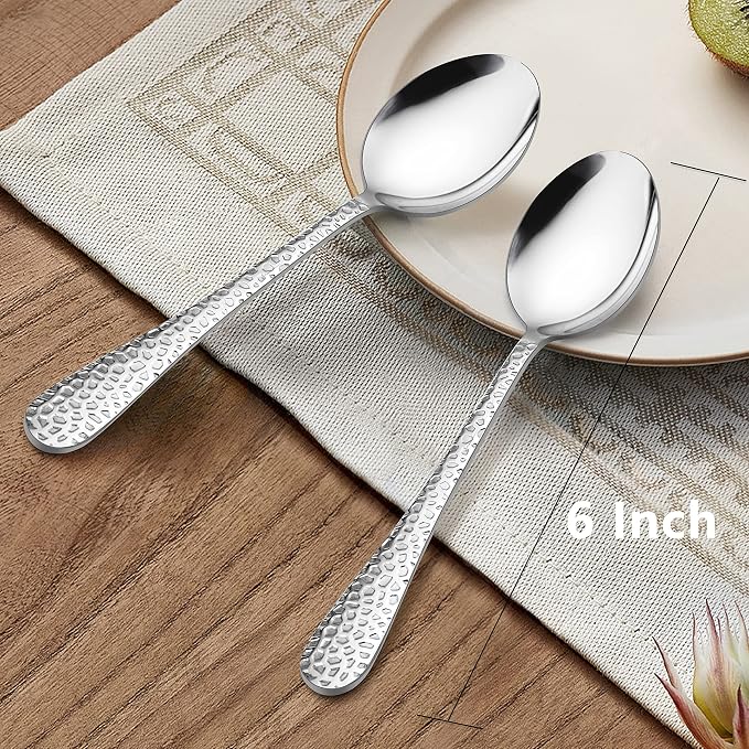 LIANYU 9PCS Kids Spoons Silverware Set, Stainless Steel Toddler Spoons for Soup, Dinner, Dessert, Children Silverware Flatware Set, Small Toddler Utensils Cutlery for Kids, Dishwasher Safe