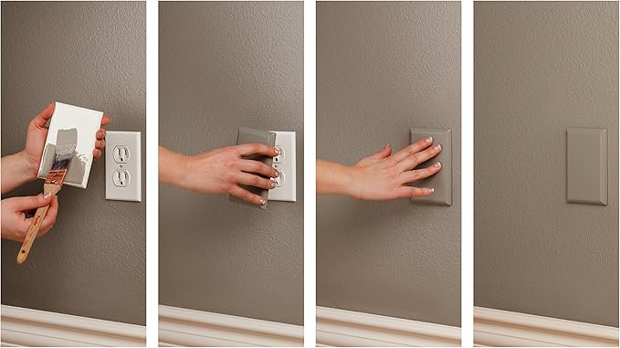 Paintable Childproof Wall Outlet Cover ??2 Pack Blank Electrical Outlet Cover for Baby Safety and Room Cohesion