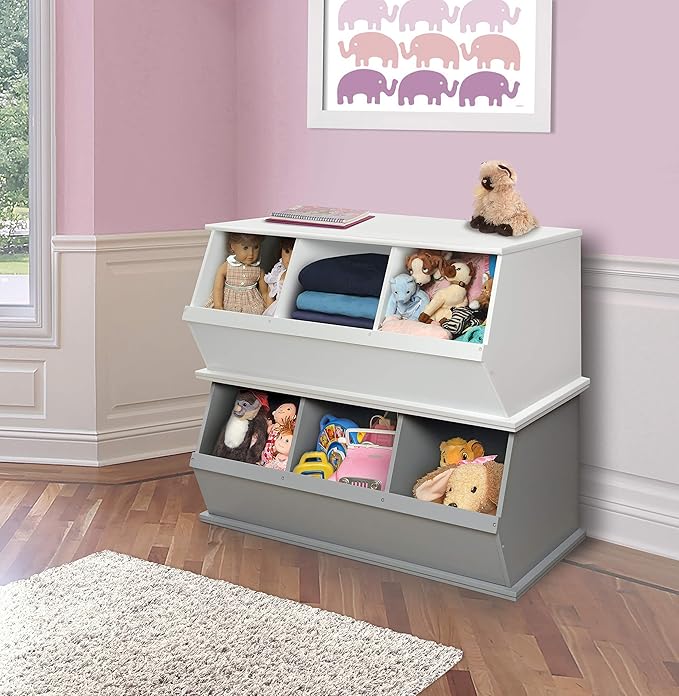 Badger Basket Three-Cubby Storage Unit ??Versatile Organizer for Kids' Toys, Books, and Clothes ??Durable and Stylish Design