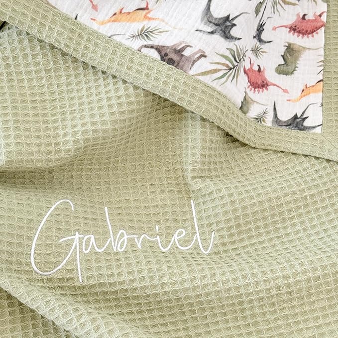 Mouliss Personalized Baby Blanket with Name ??Handmade 100% Organic Cotton Newborn Gift | Custom Knit Blanket for Boys, Girls, Kids & Baby Showers