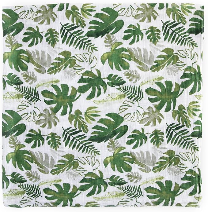 Little Unicorn Premium Cotton Swaddle Baby Blanket | Breathable Fabric | for swaddling, Play, Nursing & More (Tropical Leaf)