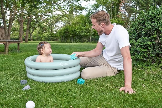 Babymoov Inflatable Bathtub & Pool - Safe, Portable & Grows with Baby (from 0+ Newborn Insert Included)