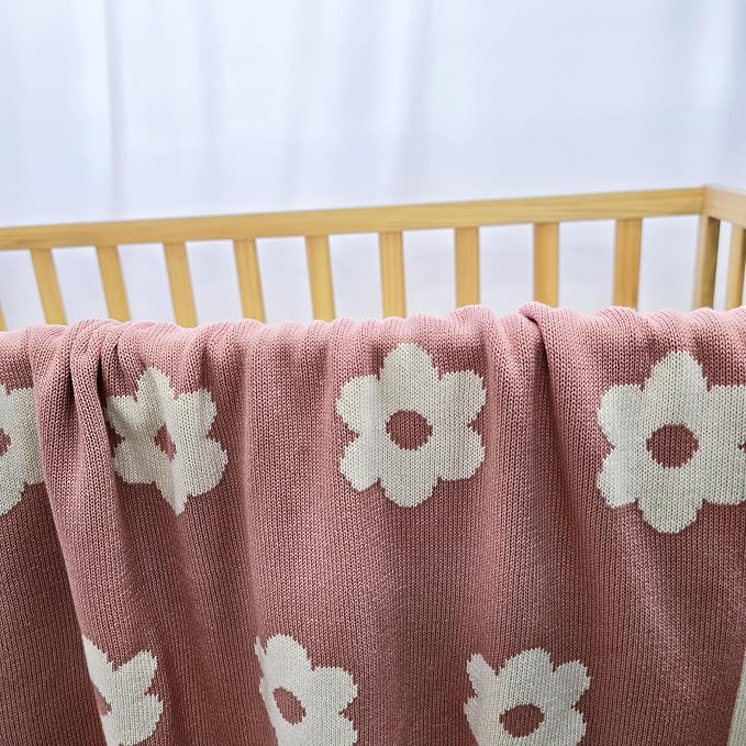 The Flower Blanket - 100% Organic Cotton Baby Blanket, American Made, 30x40in - Bassinet, Crib, Stroller - Gift Registry Baby Shower for Newborns and Kids