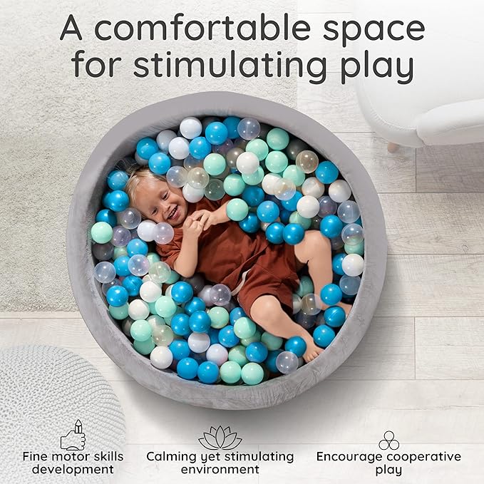 Fulton & Ivy Premium Baby and Toddler Ball Pit (35"x11.8") | Easy to Clean Memory Foam Ball Pit Made with Non-Toxic Materials | Durable Ball Pits for Toddlers 1-3 (Balls Not Included)