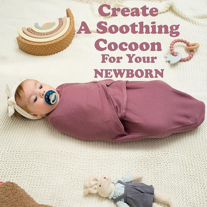 Swaddles for Newborns – 4-Pack Infant Swaddles 0-3 Months – Adjustable Swaddle Sleep Sack with Zipper – Soft Organic Cotton Baby Wrap for Safe & Cozy Sleep
