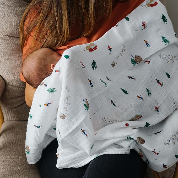 Little Unicorn Powder Party Cotton Muslin Swaddle Blanket | Single | 100% Cotton | Super Soft | Newborns and Infants | Large 47" x 47" | Machine Washable