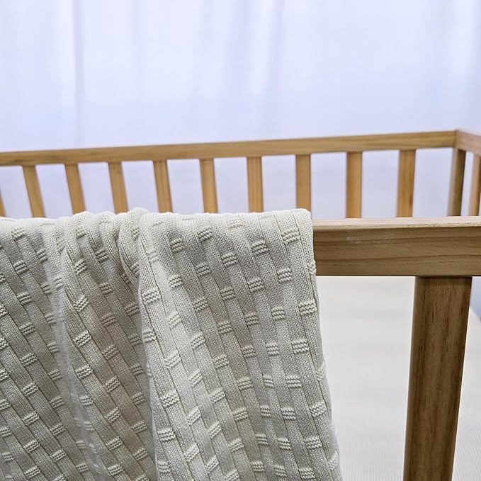 The Lattice Blanket - 100% Organic Cotton Baby Blanket, American Made, 30x40in - Bassinet, Crib, Stroller - Gift Registry Baby Shower for Newborns and Kids (Steel)