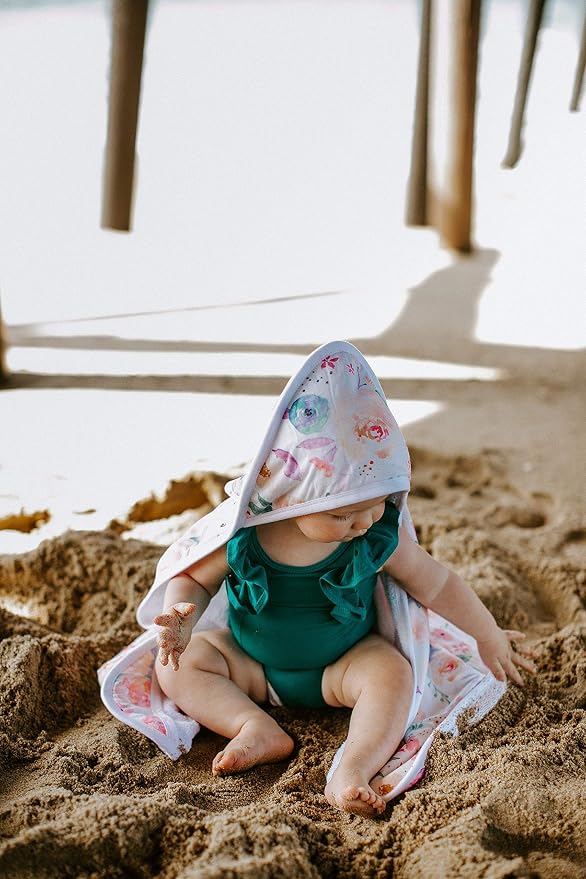 Copper Pearl Hooded Bath Towels Premium Knit/Terry Cloth Baby Towels with Hood, Pockets, and Cool Designs - Great to Gift and Make Bath Time Fun - Baby Bath Towel, Bloom