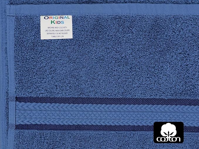 ORIGINAL KIDS Hooded Bath Towel Wrap - 2 Pack - Ultra Soft 100% Cotton Terry Large Oversized Hooded Kids Towel - Shower Pool Beach - 579 GSM Absorbent Quick Dry Plush Gift - 30 x 54 - Blue