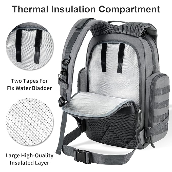 SHARKMOUTH Diaper Bag Backpack for Dad and Mom, Military Molle diaper Pack with Insulated Bottle Holders and Wipe Pocket
