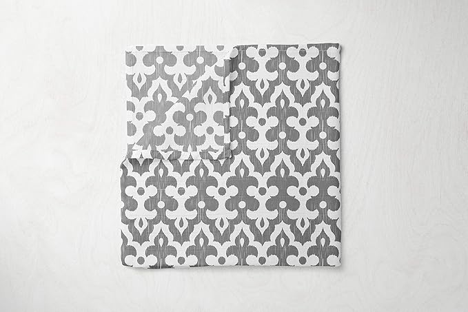 Bacati Ikat Coral/Grey Dots/Stripes Swaddling Muslin Blankets Set of 4
