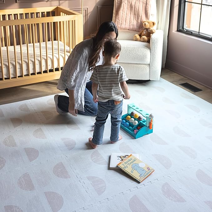 Little Landings Baby Play Mat for Floor - Aura Oat (4x6ft) - Premium EVA Foam Play Mat for Babies & Toddlers (Ages 0-5+) Non-Toxic Playmat for Tummy Time, Crawling & Playroom - Stylish & Comfortable