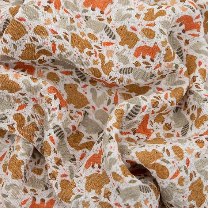 Little Unicorn Premium Cotton Swaddle Baby Blanket | Breathable Fabric | for swaddling, Play, Nursing & More (Fall Friends)