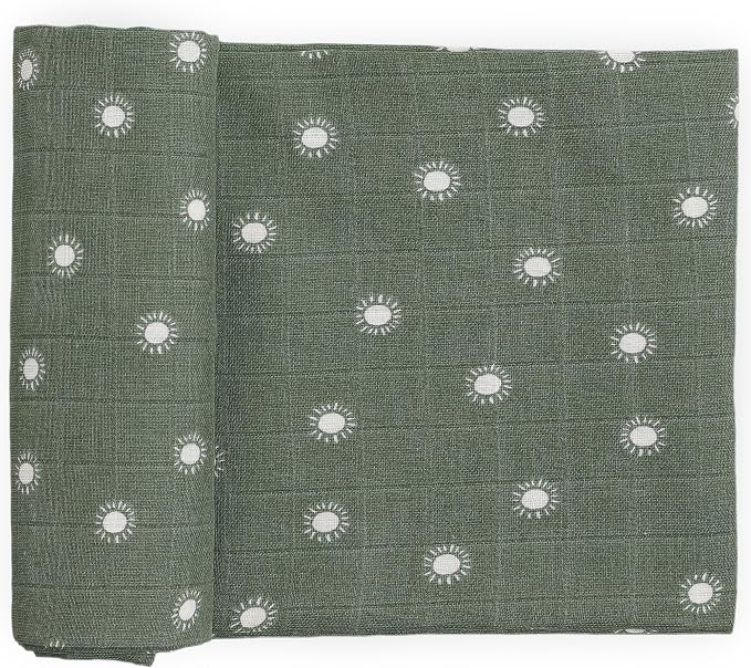 Little Unicorn Muslin Swaddle Blanket for Newborns & Infants | Soft & Breathable Fabric | Baby Blanket for Swaddling, Nursing, Shower Gifts (Sage Suns)