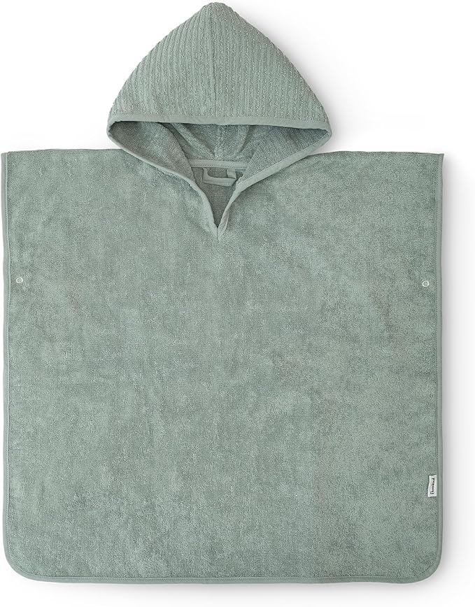 Ehrenkind® Kids Hooded Towel Poncho - 100% Organic Cotton Bathrobe for Boys & Girls, Soft & Absorbent Terry, Oeko-TEX Certified, One Size Jade Green, Perfect for Bath, Pool & Beach
