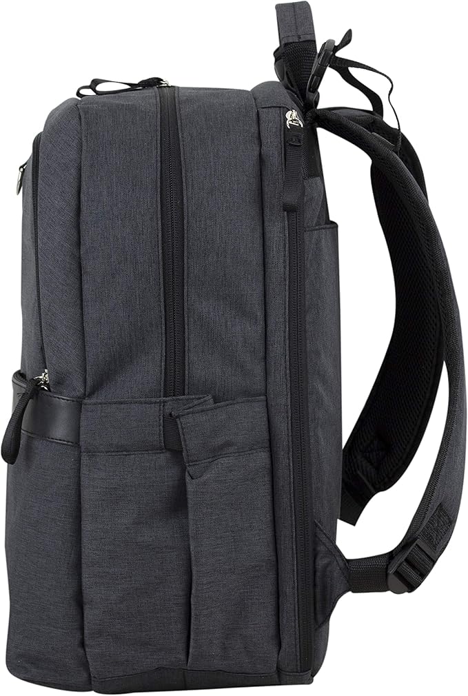 BODHI The Baby Athleisure Tech Diaper Bag Backpack with removable changing pad, Unisex, for Moms and Dads - Black Chambray