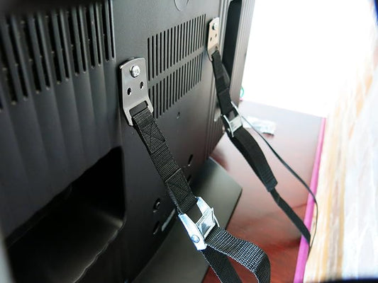 TV & Furniture Anti-Tip Safety Straps | Premium Metal Parts | Mounting Hardware Included | Baby-Proof and Earthquake-Proof from Tipping
