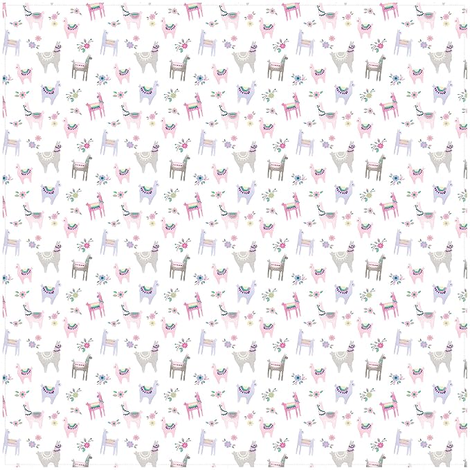 Stephen Joseph, Muslin Swaddle Blanket for Baby Girls and Boys, Newborn Receiving Swaddling, 100% Cotton Wrap, 47 x inches, Llama