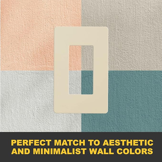 Faith Ivory 1-Gang Screwless Wall Plate (1-pack) | Light Switch Plate or Wall Plate for Electrical Outlet | 1-Gang Wall Plate for Decorator Switches and Receptacles | Heat-Resistant Thermoplastic