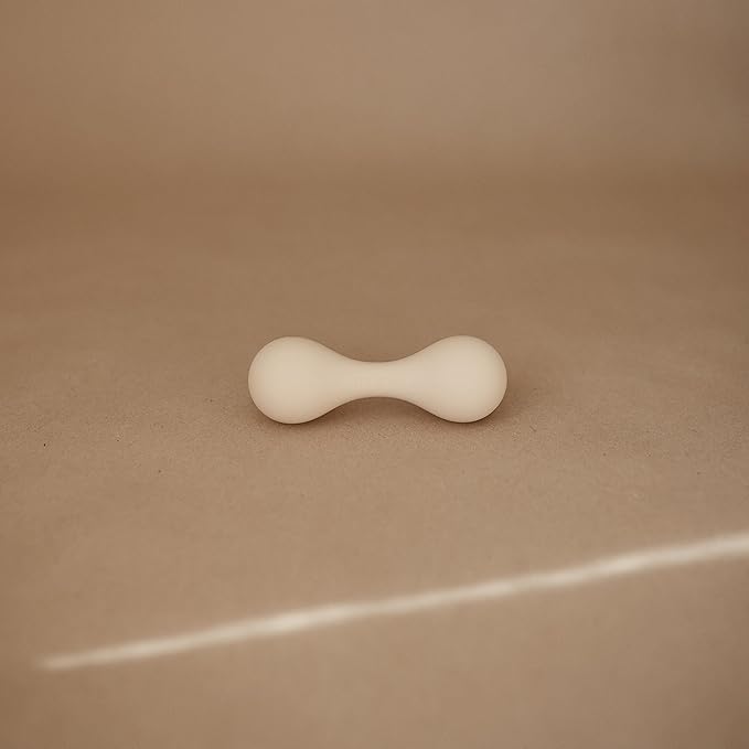 mushie Silicone Baby Shaker Rattle Toy | Ages 3+ Months (Shifting Sand)