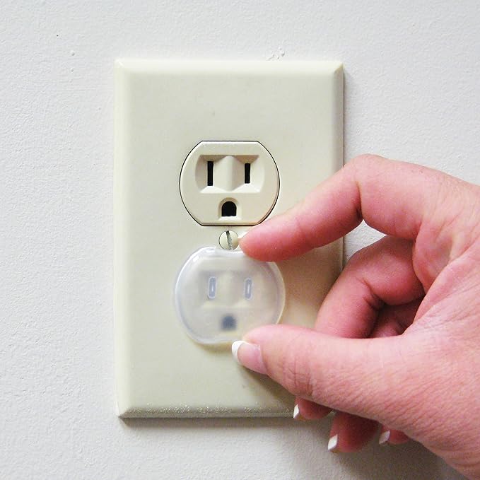 Dreambaby Plastic Baby Safety Outlet Plug Covers - 24 Pack - Outlet Covers Baby Proofing