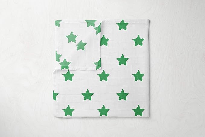 Bacati - 4 Pack Sports Baby Swaddle Blankets Boys Swaddle Wrap Soft Breathable Cotton Muslin Swaddle Blankets Receiving Blanket for Boys, Large 45 x 45 inches (Soccer Green/Grey)