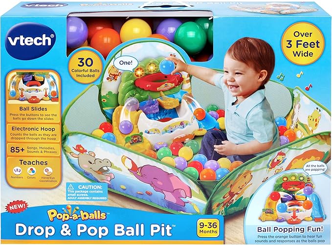 VTech Pop-a-Balls Drop and Pop Ball Pit, Green