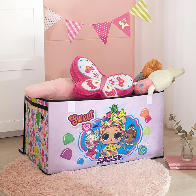 LOL Surprise Collapsible Children?™s Storage Trunk - Durable with Soft Lid, 28.5"x14.5"x16", Fun and Spacious Organizer for Kids