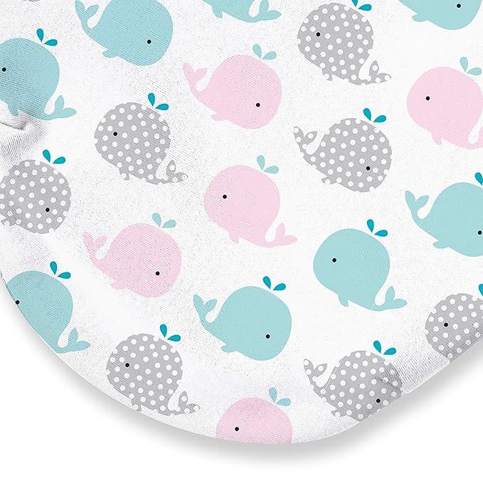 SwaddleMe by Ingenuity Original Swaddle, 100% Cotton, Improves Sleep & Calms Startle Reflex, 0-3 Months, 1.0 TOG, 3-Pack, Baby Swaddle Blanket - Pink Polka Whale