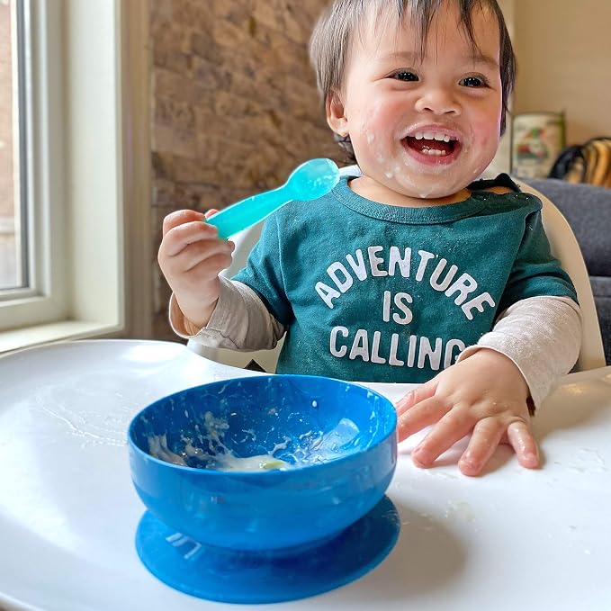ChooMee Silicone Suction Bowls | Extra Strong Suction with Firm Bowl | Ideal for Infant and Toddler Baby Led Feeding | Medium + Small 2 CT