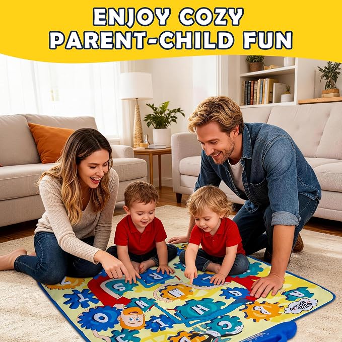 Steve and Maggie Baby Musical Toys for 1 Year Old, Alphabet Music Mat for Toddlers 1-3, ABC & Phonics Play Mat with 26 Songs, Educational Toddler Toys, Birthday Gifts for Boys Girls 1 2 3 4 5 Year Old