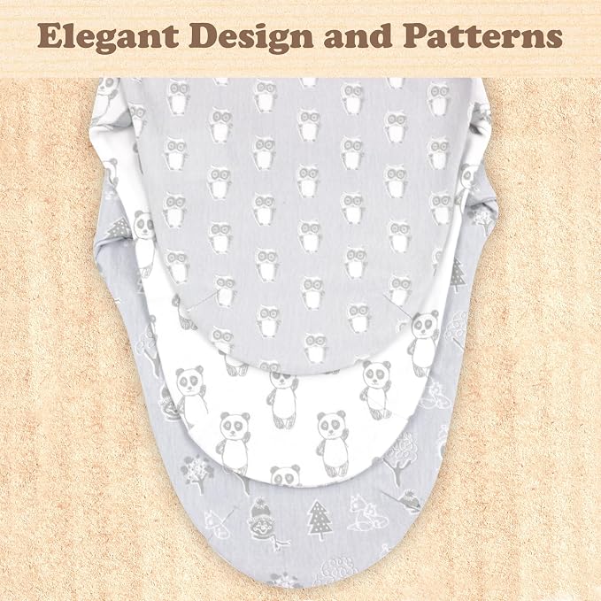 Swaddles for Newborns – 3-Pack Infant Swaddles 0-3 Months – Adjustable Newborn Swaddle Sleep Sack – Soft Organic Cotton Baby Wrap for Safe & Cozy Sleep