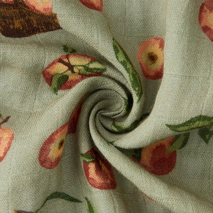 Milkbarn Baby Swaddle Blanket - Soft & Gentle 100% GOTS-Certified Organic Cotton - Nursery Swaddling Blankets for Boys and Girls, Apple Orchard