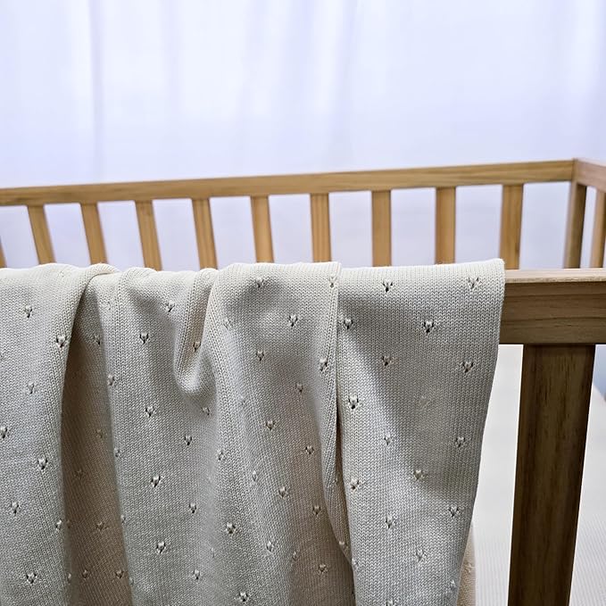 The Heirloom Blanket - 100% Organic Cotton Baby Blanket, American Made, 30x40in - Bassinet, Crib, Stroller - Gift Registry Baby Shower for Newborns and Kids (Lavender)