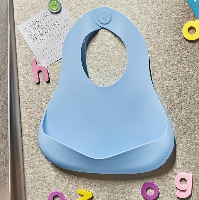 Magnetic Silicone Baby Bib ??Waterproof, Dishwasher Safe, BPA Free Food-Grade, Feeding Bib for Infants and Toddlers