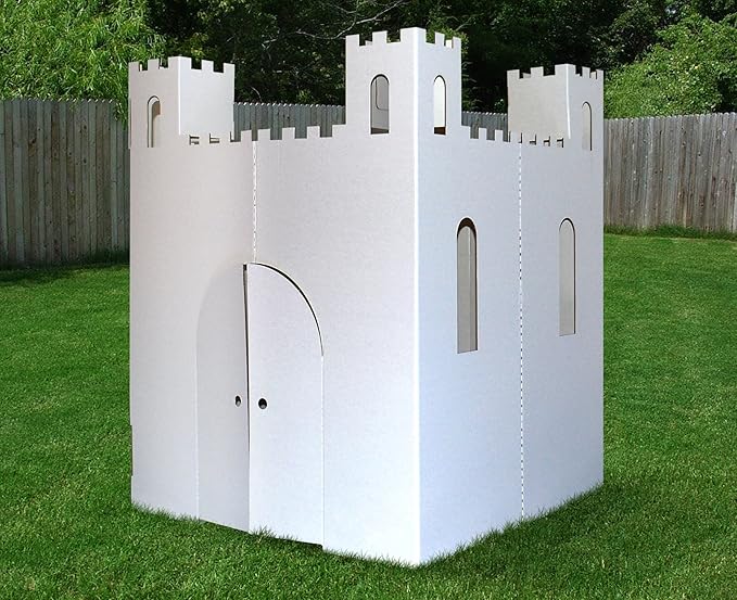Easy Playhouse Blank Castle - Kids Art and Craft for Indoor & Outdoor Fun Color, Draw on this Blank Canvas?“Decorate and Personalize a Cardboard Fort, 32 by 32 by 43. 5 inches Made in USA Age 3 and up