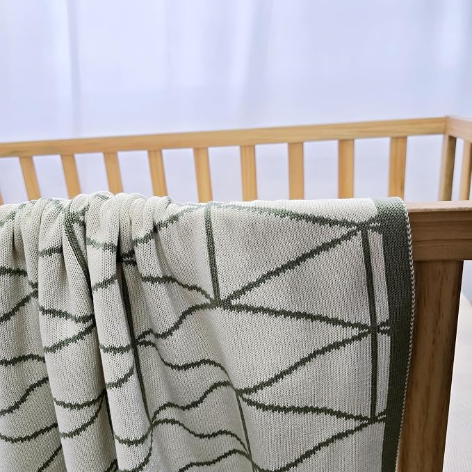 The Isometric Blanket - 100% Organic Cotton Baby Blanket, American Made, 30x40in - Bassinet, Crib, Stroller - Gift Registry Baby Shower for Newborns and Kids