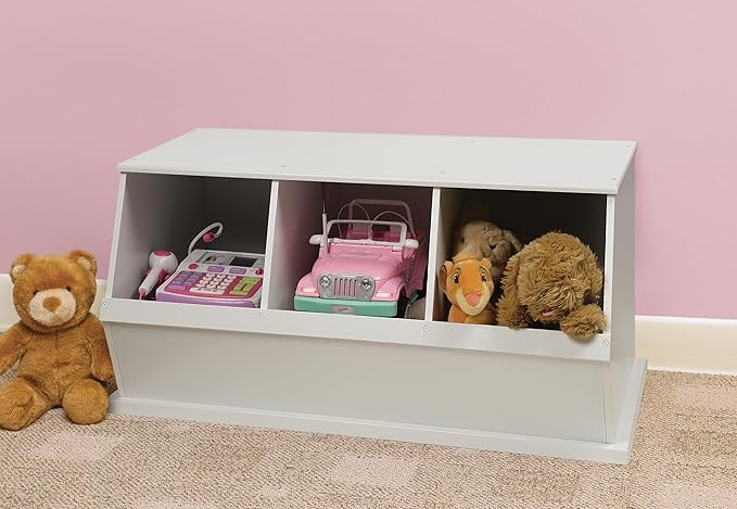 Badger Basket Three-Cubby Storage Unit ??Versatile Organizer for Kids' Toys, Books, and Clothes ??Durable and Stylish Design