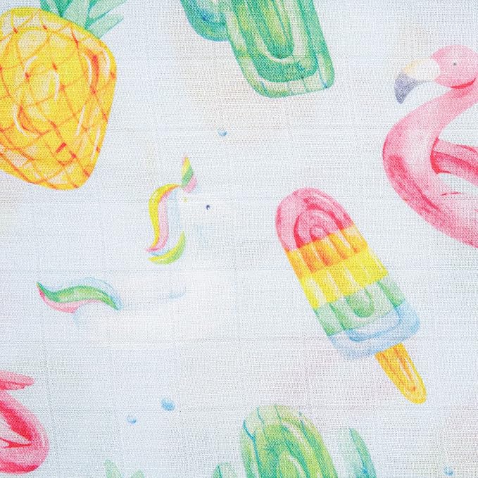 immispace - Ultra Soft Swaddle Blanket | Muslin Blankets for Girls & Boys | Newborns & Infants Gifts | 30% Organic Cotton + 70% Rayon | Large 47" x 47" | Machine Washable (Floaties)