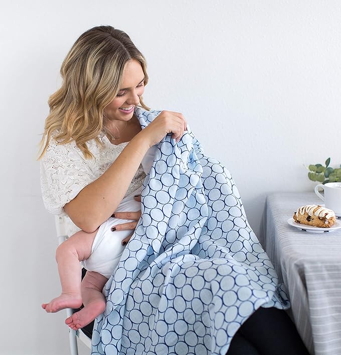 SwaddleDesigns Marquisette Receiving Swaddle Blanket for Baby Boys & Girls, Soft Premium Cotton Muslin, Best Shower Gift, Soft Black Bubble Dots