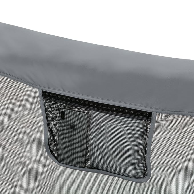 Jeep Hexagon Pop Up Play Yard with Removable Canopy | Ideal for Indoor and Outdoor Use, Grey