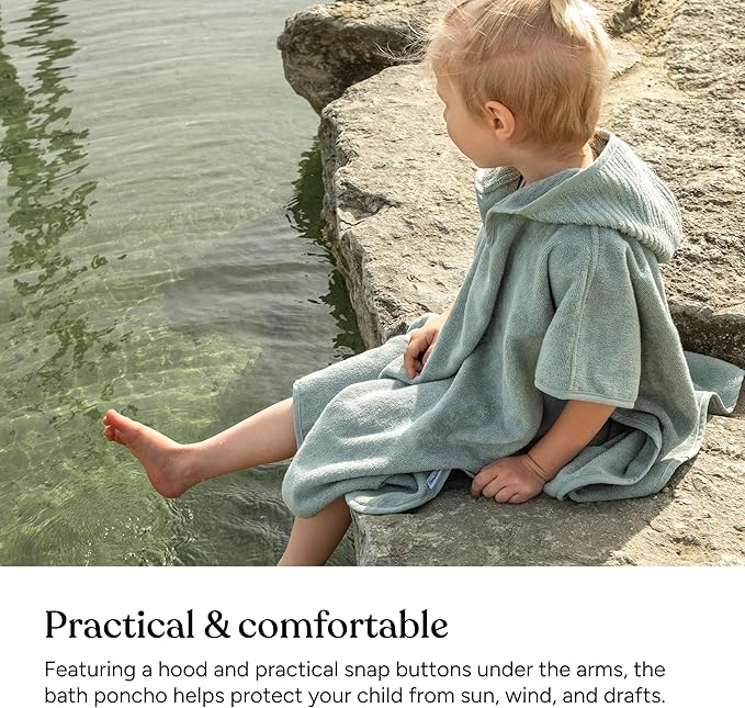 Ehrenkind® Kids Hooded Towel Poncho - 100% Organic Cotton Bathrobe for Boys & Girls, Soft & Absorbent Terry, Oeko-TEX Certified, One Size Rose, Perfect for Bath, Pool & Beach