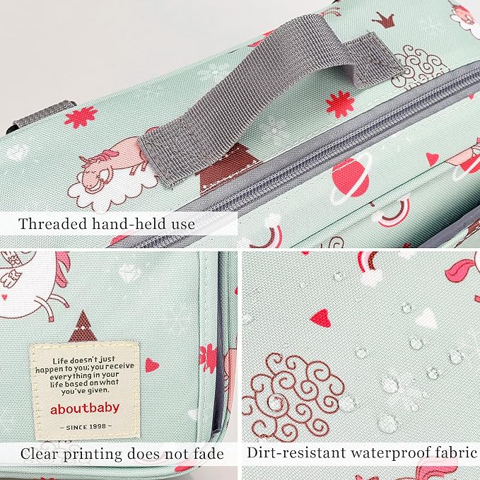 SONARIN Pram Buggy Bag Organiser & Stroller Organiser,Large Stroller Storage with Deep Cup Holder,2 x Pram Hooks,Shoulder Strap Used as Carry-On Handbag,Universal Fit All Buggy Models(Green)